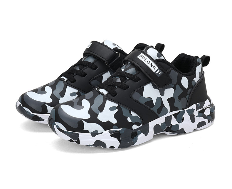 autumn new childrens leather camouflage sneakers student military training running shoes boys and girls shoespicture3