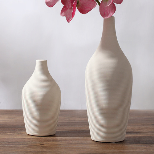 Simple style plain-fired ceramic ornaments, creative vase ornaments, Nordic home decoration ceramic vase ornaments wholesale
