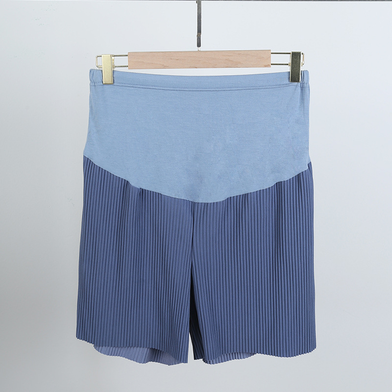 Pantalones cortos de mujer embarazada transpirables de verano directo de fábrica pantalones de pierna ancha de mujer embarazada pantalones plisados moda estilo coreano pantalones de soporte de vientre ropa de maternidad