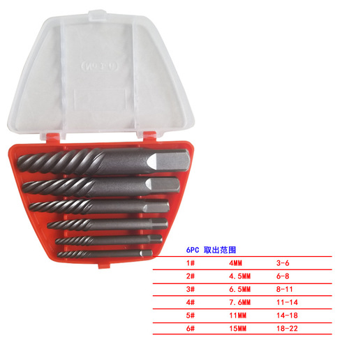 Manufacturer wholesale stub screw remover stub screw removal tool single/set 5PC 6PC coarse thread chrome vanadium steel