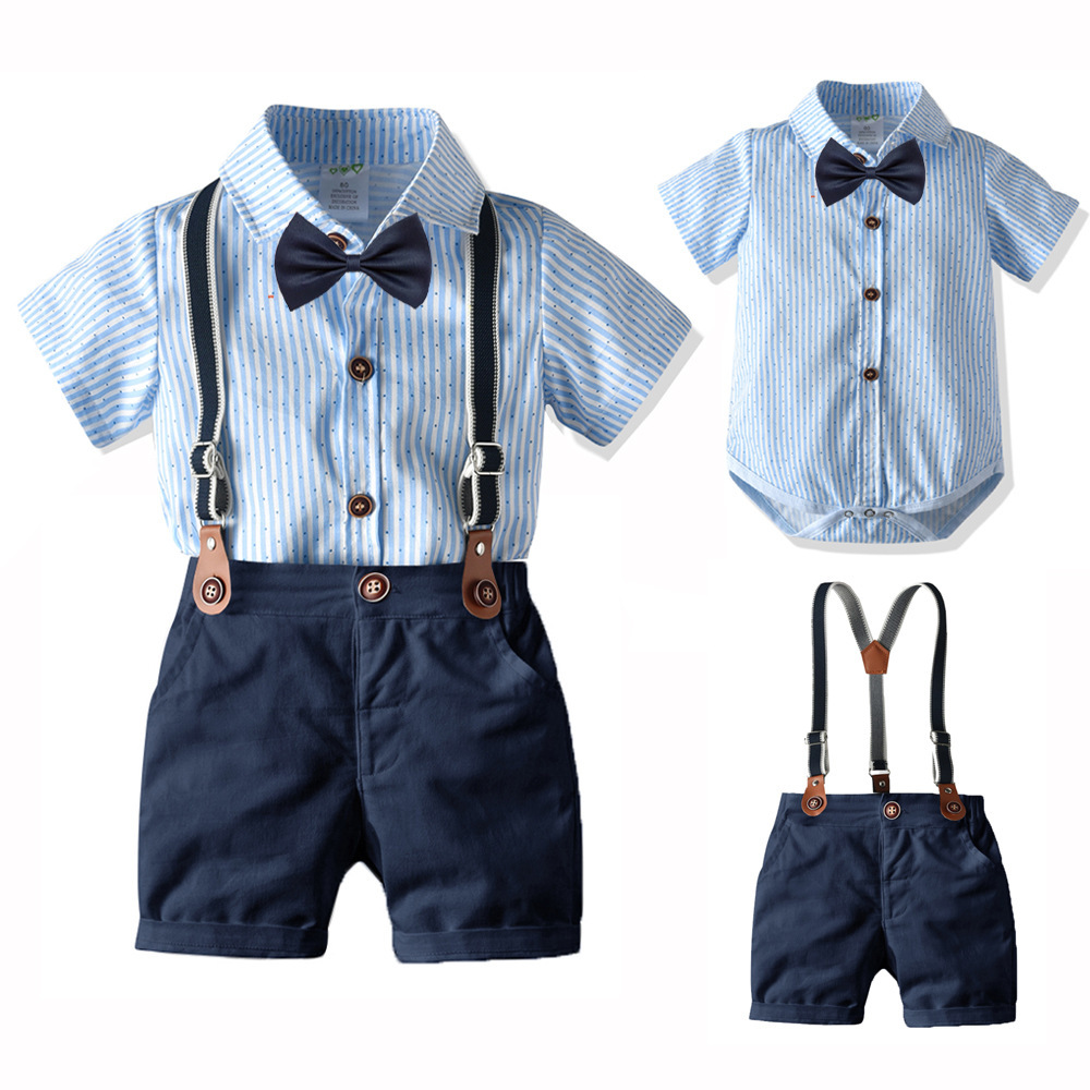 Boy baby suit infant crawl clothes week...