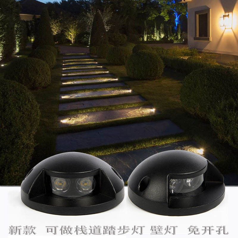 led侧透光地埋灯楼梯台阶踏步灯户外防水明装桥面栈道灯壁地脚灯|ru