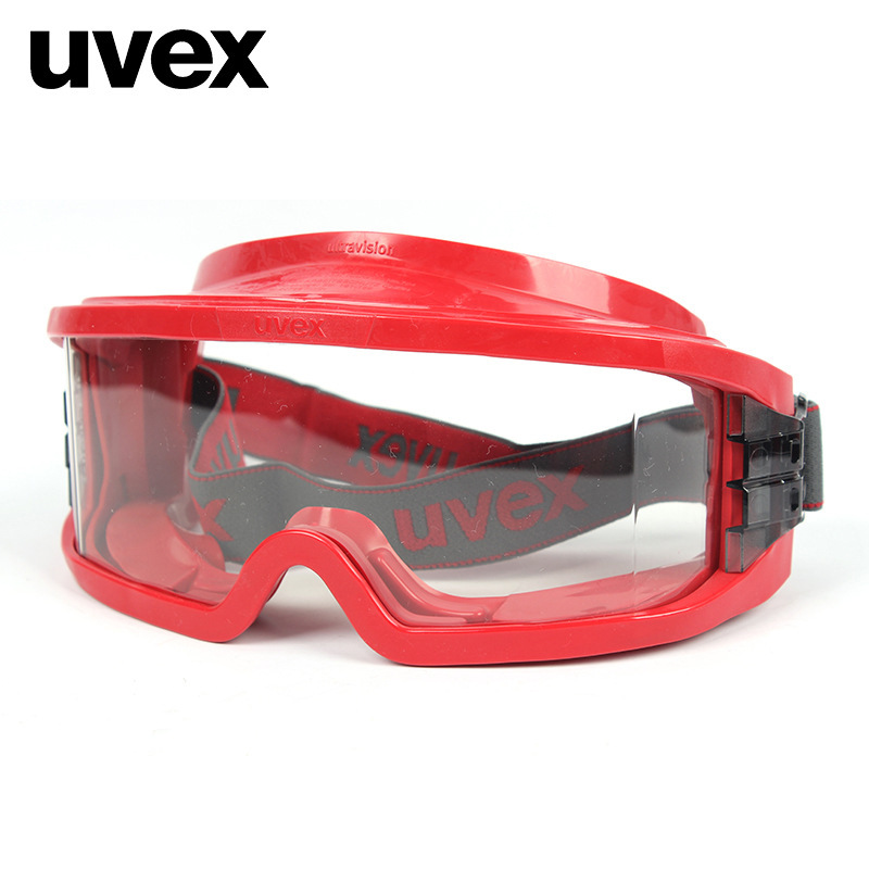 UVEX优唯斯9301633防护眼罩 透明防雾防刮擦防冲击红色消防眼罩