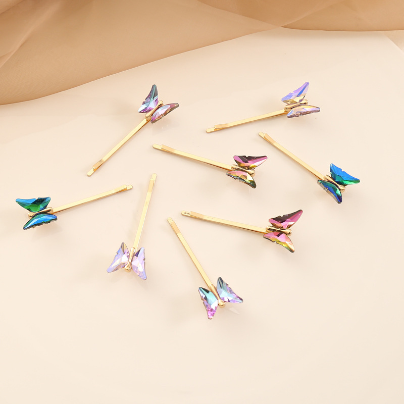 Fashion Multicolor Glass Butterfly Hairpin display picture 1