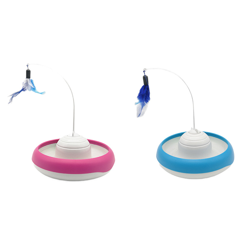 跨境寵物用品逗貓玩具多功能 寵物電動(dòng)逗貓棒自動(dòng)羽毛轉(zhuǎn)盤(pán) 逗貓器