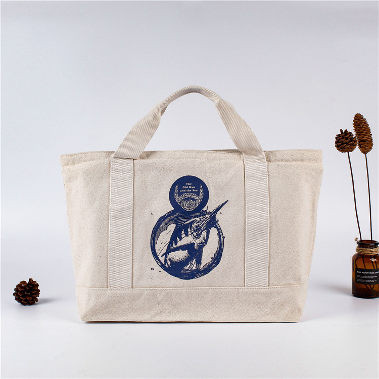 有底有侧方形拉链手提帆布袋印刷logo广告宣传全棉帆布袋可定制