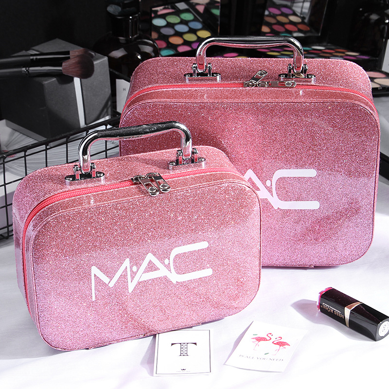 Cosmetic bag set logo large capacity net...