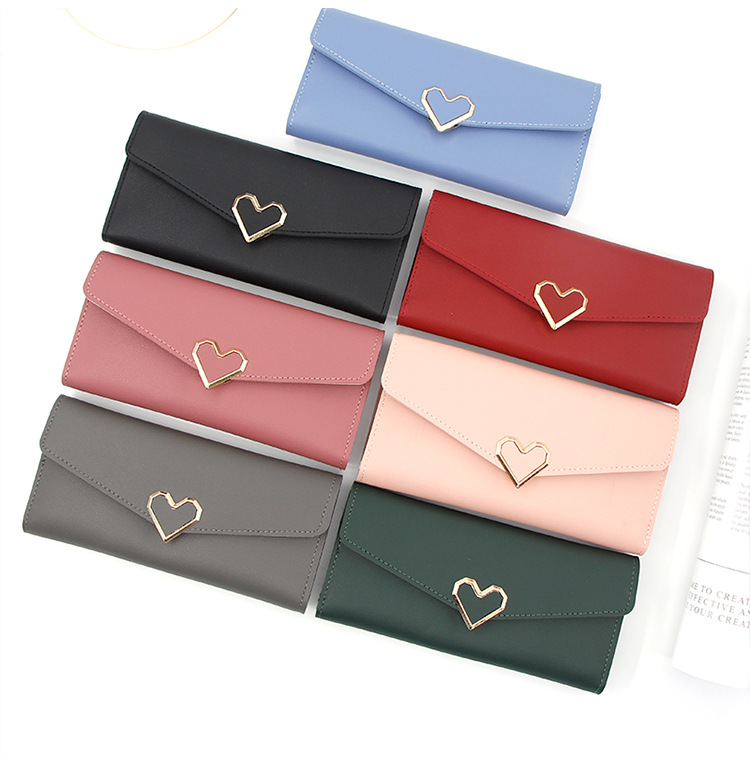 Women's Heart Shape Pu Leather Lock Clasp Wallets display picture 2
