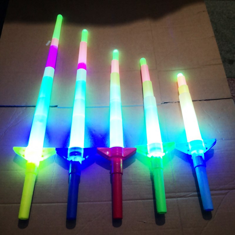 发光四节棒剑伸缩荧光棒发光棒应援光棒地摊玩具演唱会生日派对赠