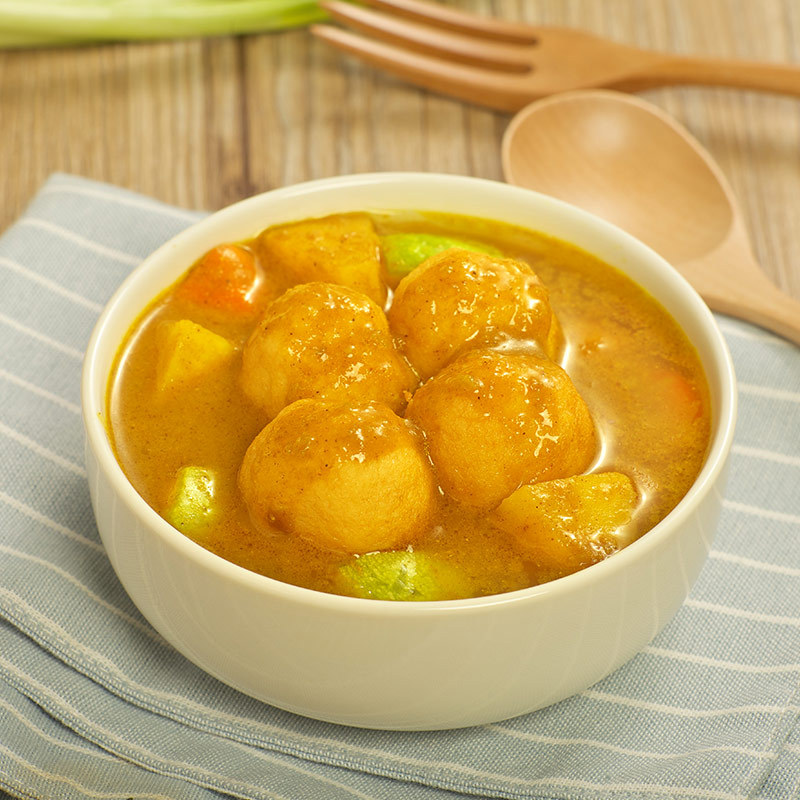 Golden Curry Fish Balls Commercial Quick Frozen Fish Balls Semi-finished Frozen Balls Oden Hot Pot Frozen Ingredients Wholesale