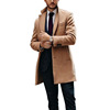 Men's medium length long sleeved woolen overcoat trend in autumn and winter