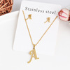 Pendant stainless steel, necklace with letters, accessory, English letters, European style, does not fade, wholesale