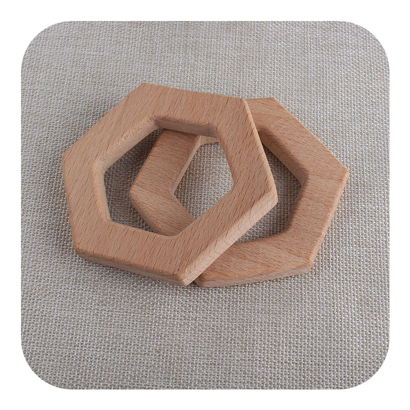 Bebé polígono de haya teether juguete hexagonal teether bebé protección del medio ambiente teether palo DIY Accesorios