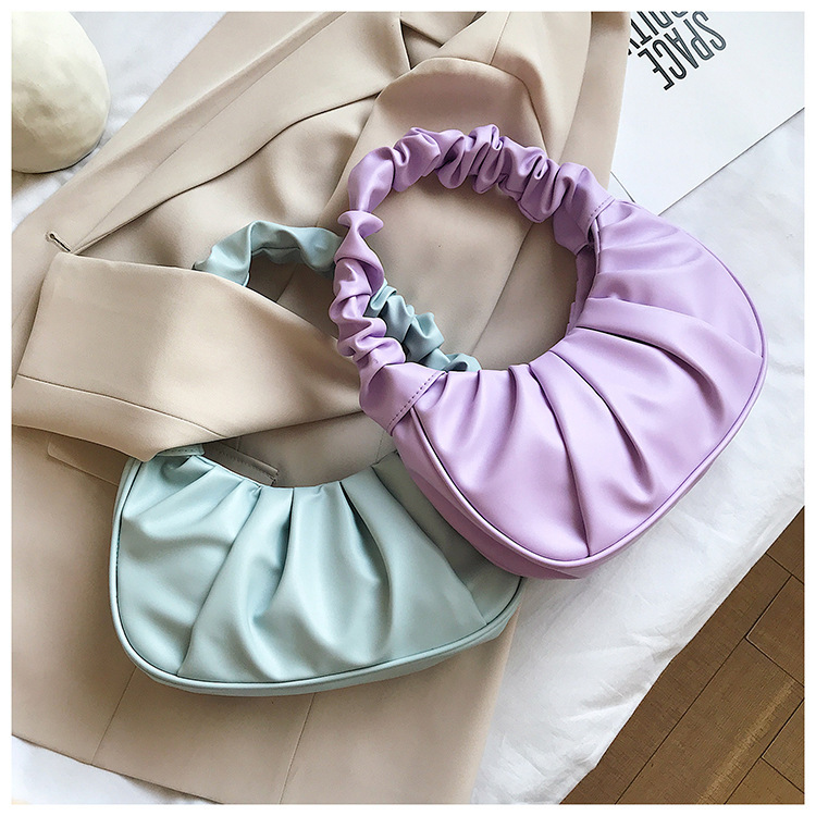 Women's Small All Seasons Pu Leather Solid Color Fashion Dumpling Shape Magnetic Buckle Underarm Bag display picture 8