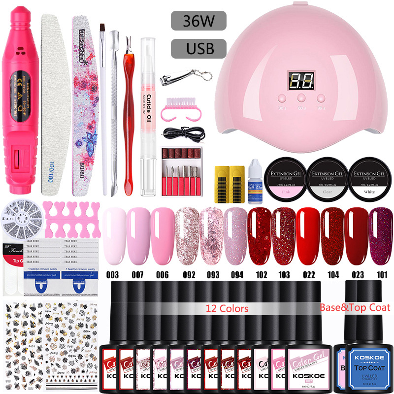 KOSKOE nail polish glue combination set...