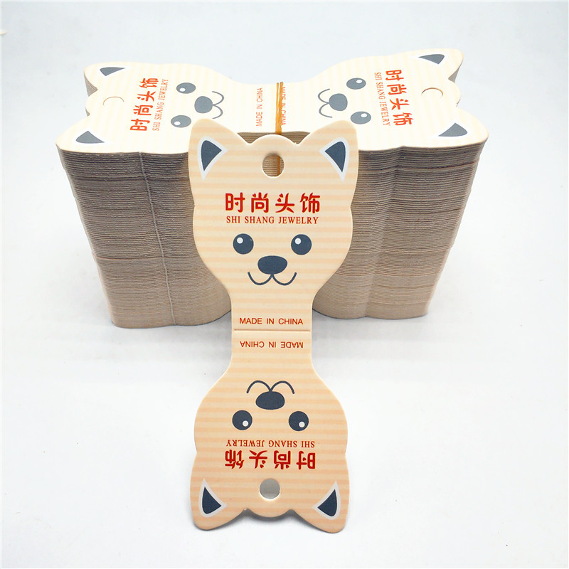 200张一捆 饰品店包装卡纸发圈吊牌皮筋纸卡批发卡通吊牌标签