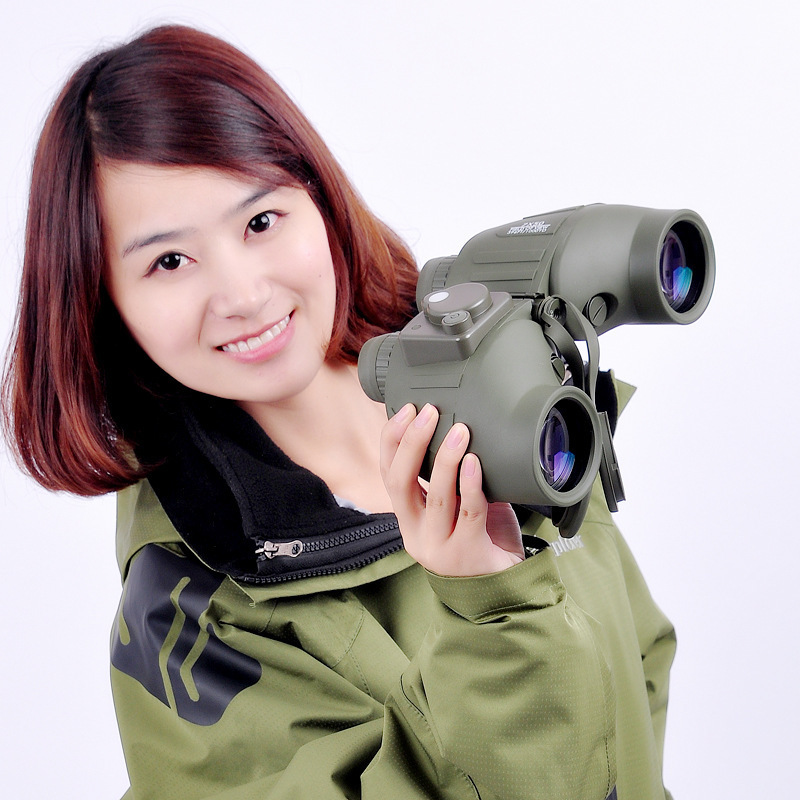 批发供应双筒MC7x50胖肚子大航海望远镜高倍高清海军上将带罗盘