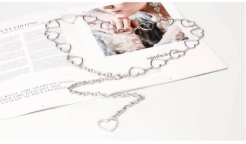Fashion Heart Shape Alloy Women's Chain Belts 1 Piece display picture 1