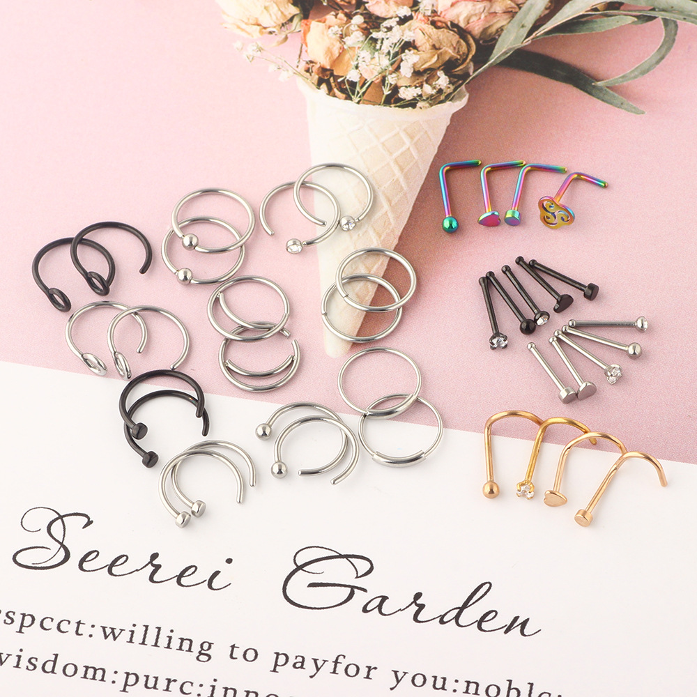 Pointed titanium steel lip stud product view