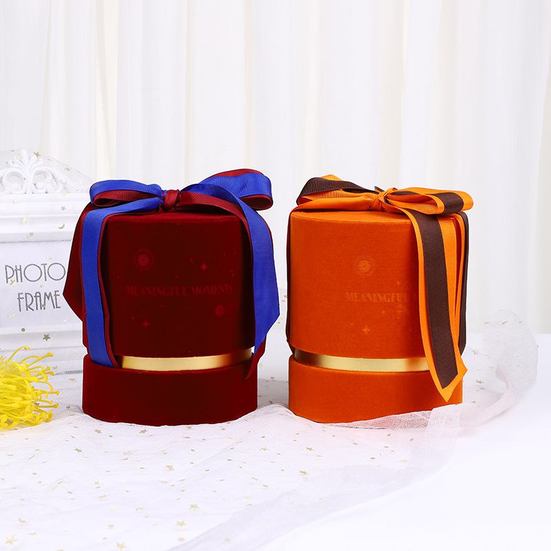 结婚伴手礼盒伴娘回礼礼盒绒布喜糖盒香皂花礼盒包装婚庆糖盒批发