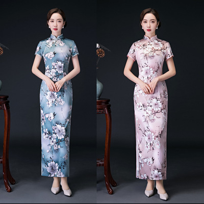 Chinese Dress cheongsam for womenCheongsam women&apos;s long dress elegant cheongsam