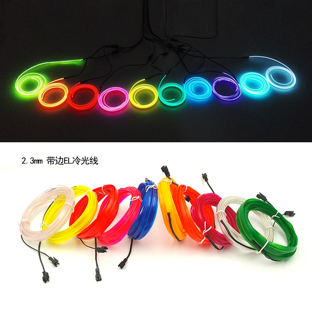 EL luz luminosa 2,3mm línea de un solo lado material de producción de carácter luminoso faro del coche material de ropa luminosa