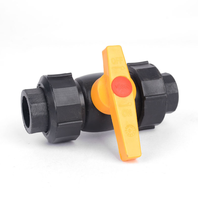 批发PE管件黑色焊接pe钢芯球阀塑芯球阀黑pe双活接阀门双活结球阀