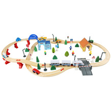 積木火車列車96件電動帶軌道火車兒童益智拼裝積木男女孩玩具地攤
