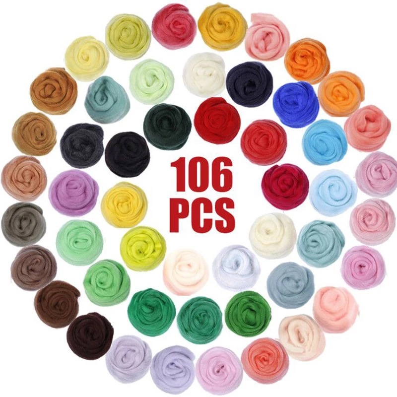 跨境 澳毛美利奴66s細軟 羊毛氈戳戳樂手工Diy材料包現貨針刺濕氈