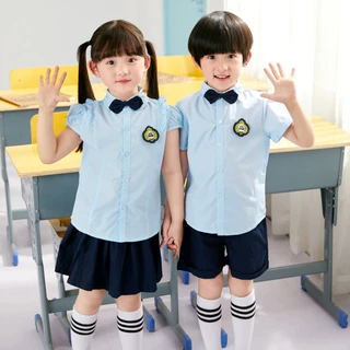 儿童合唱服表演服六一新款小学生校服班服幼儿园园服夏季短袖套装