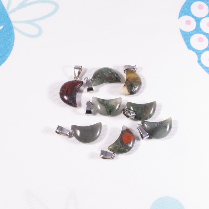 Fábrica al por mayor natural Rosa piedra Luna COLLAR COLGANTE DIY joyería haciendo pendientes accesorios de la joyería en stock