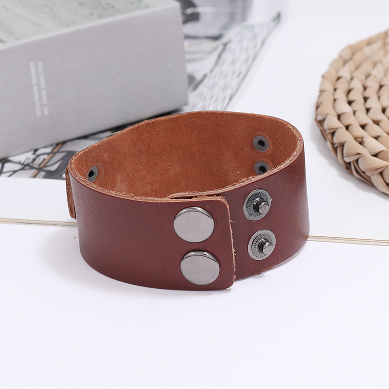 retro totem leather bracelet