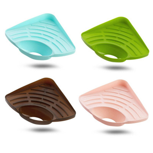 Triangular suction cup storage rack household rag sponge drain rack bathroom drainable kitchen storage organizer rack