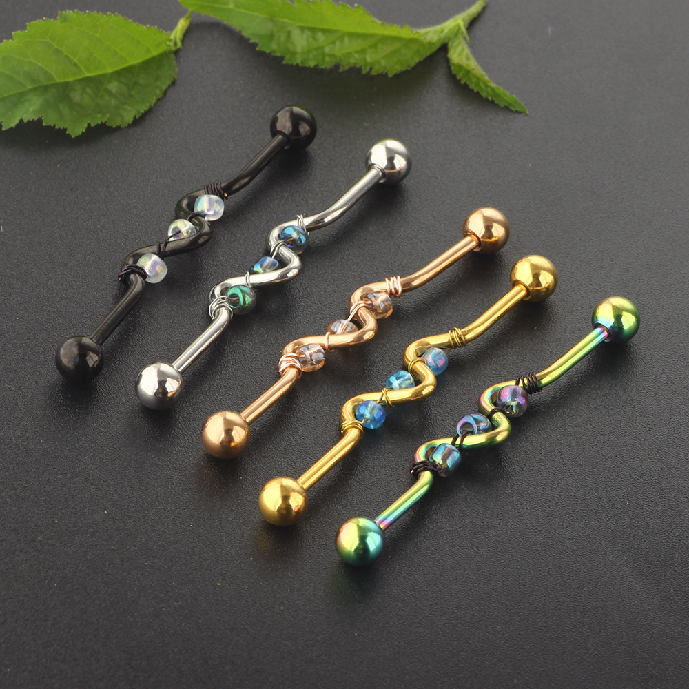Pointed titanium steel lip stud product view