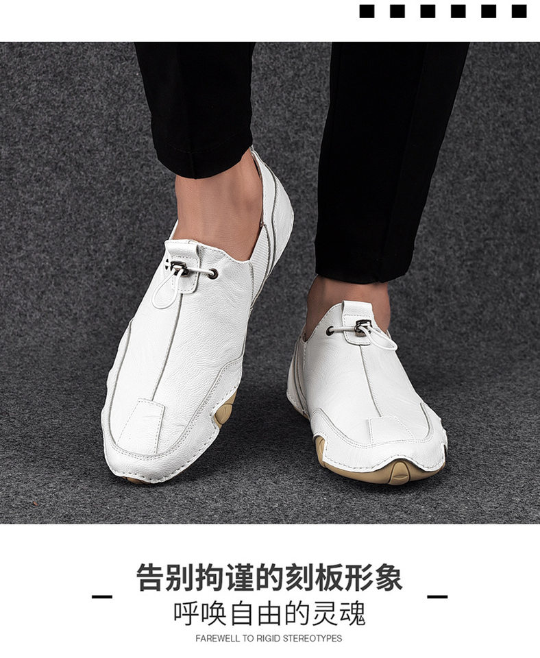 Giày sneaker nam da thật cỡ lớn, giày trắng mềm mũi tròn, gót thấp 1-3 cm — K2082 màu kaki, K2082 màu trắng, K2082 màu xám, K2082 màu đen chi tiết 15