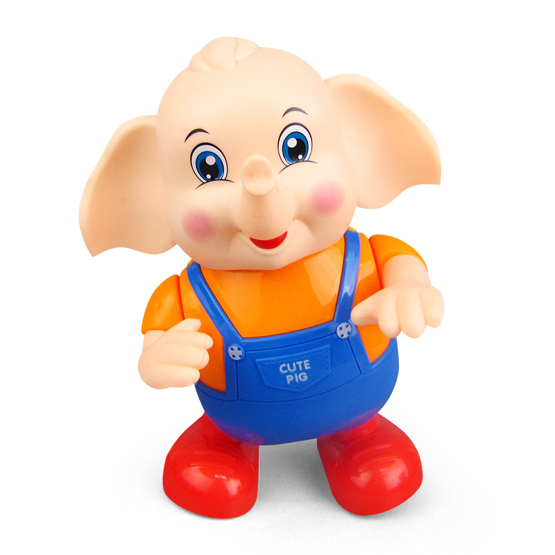 Tiktok mismo alga eléctrica baile lindo cerdo elefante red juguete rojo luminoso baile música juguete Venta caliente al por mayor