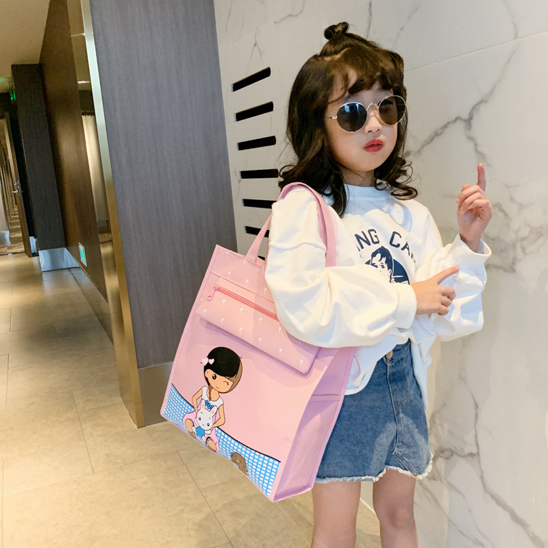 手拎书袋文件袋手提袋帆布小学生用美术补学补习补课包中学生可爱|ru