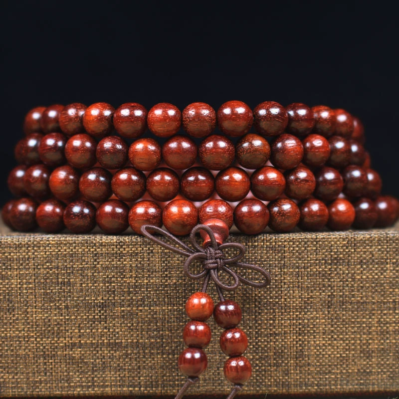 Bracelet rosewood, wooden rosary with round beads, wholesale