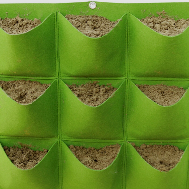 Balcón engrosado fieltro montado en la pared Bolsa de plantas Bolsa de plantación Bolsa de plantas de verdeo vertical Bolsa de contenedor de plántulas Personalización