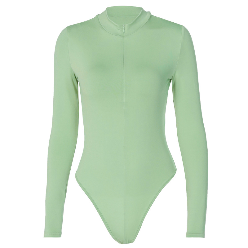 Autumn New Fashion Long-sleeve Zipper Slim Fit Slim Looking Base Bodysuit in Bodysuits