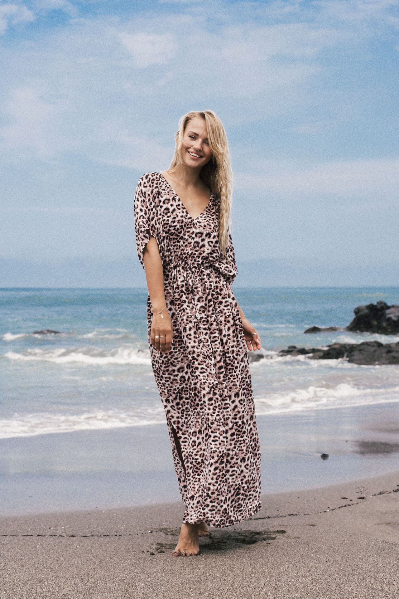 New Rayon Leopard Point Robe Dress Beach Jacket Sunscreen Bikini Blouse Wholesale Nihaojewelry display picture 11