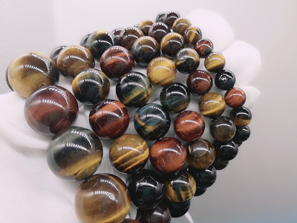 永善缘 多彩虎眼石手链三色虎眼石红虎蓝虎黄虎
