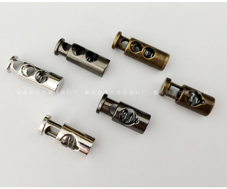 金属弹簧扣锌合金穿绳扣单孔止绳扣双孔抽绳扣调节钮扣帽绳卡扣子-阿里巴巴