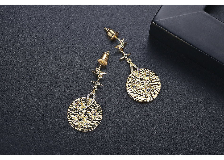 Retro Golden Fashion Earrings display picture 7