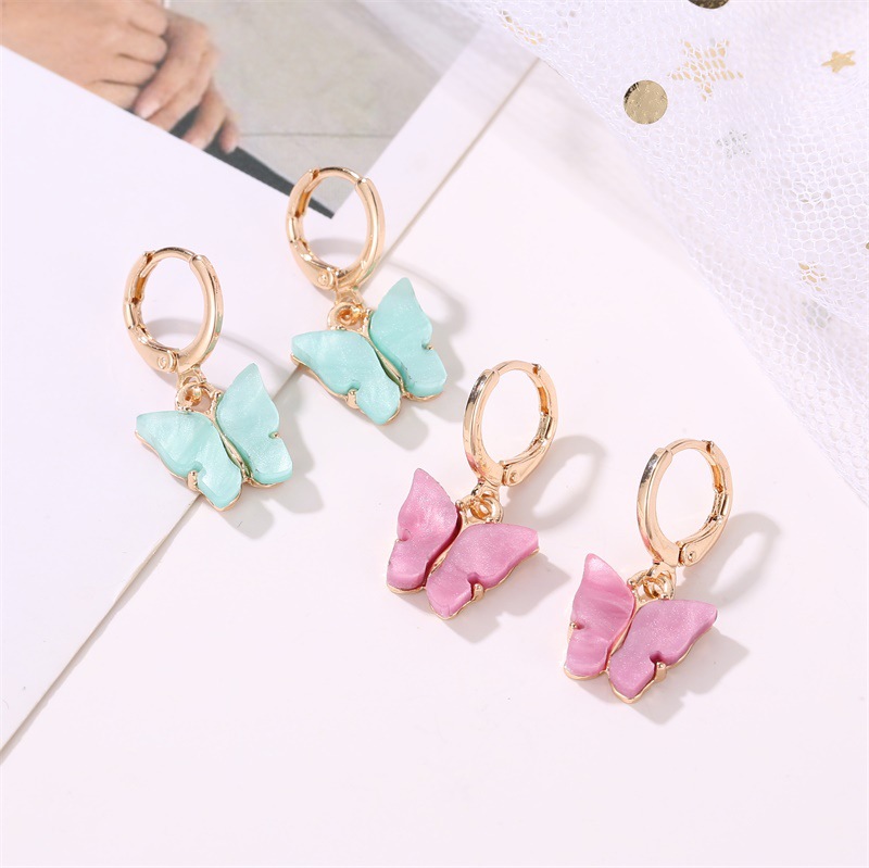 Fashion Butterfly Necklace Earrings Set Jewelry Acrylic Necklace Earring Set Hot Jewelry Wholesale Nihaojewelr display picture 5