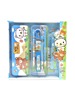 Cartoon stationery with animals, children's set for elementary school students, double-layer gift box, pencil case for pencils, ruler, dolphin