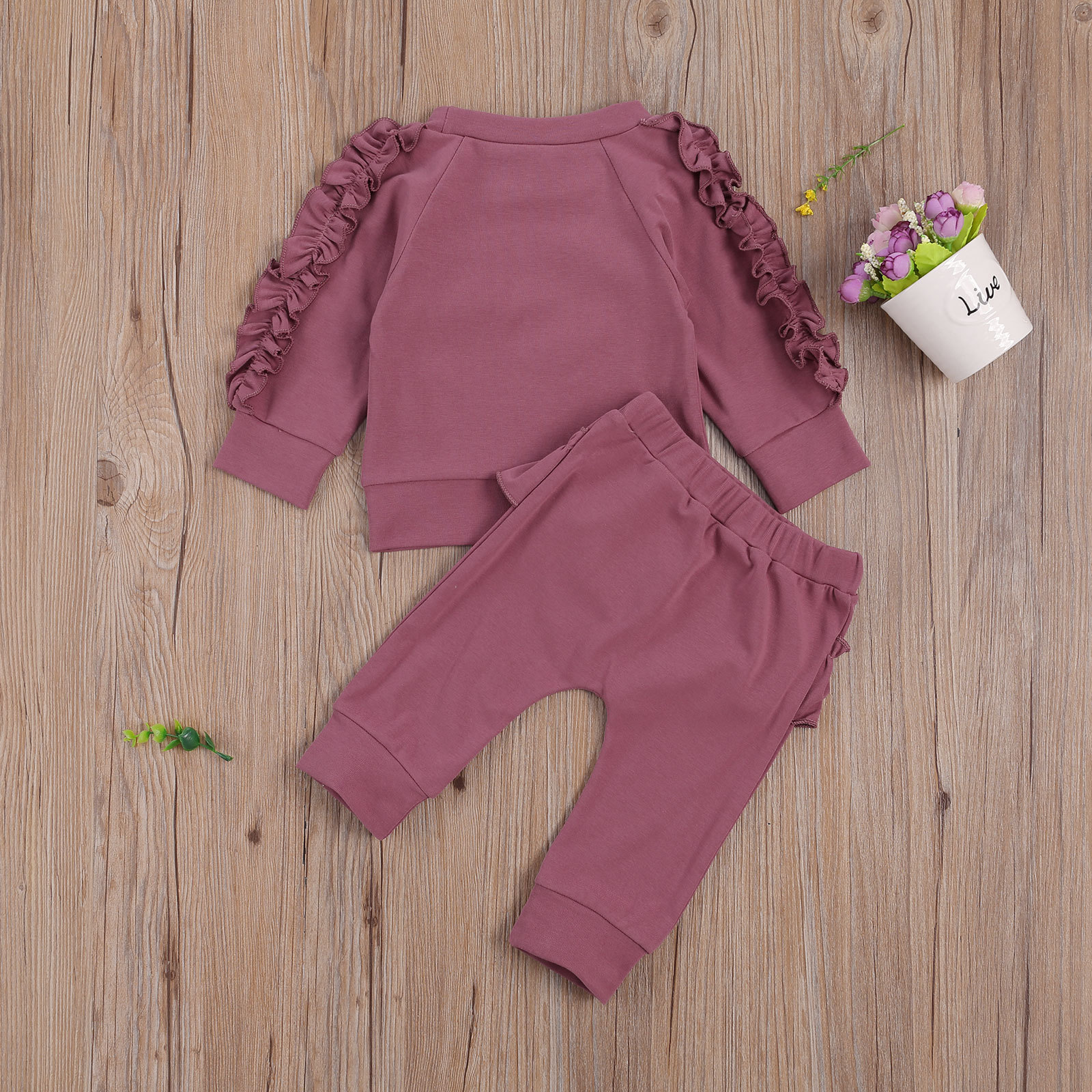 Fashion Solid Color Cotton Baby Clothing Sets display picture 12