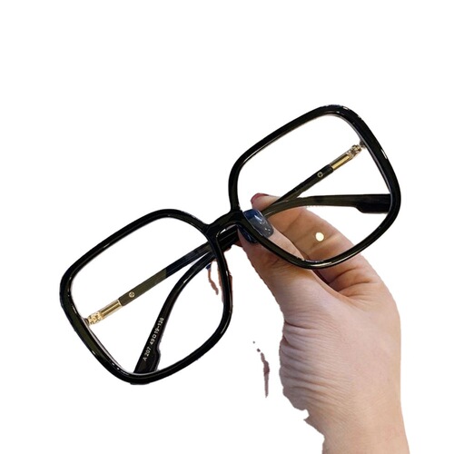Internet celebrity large-frame glasses for men and women, square, large-face, anti-blue light glasses, plain glasses, no prescription glasses