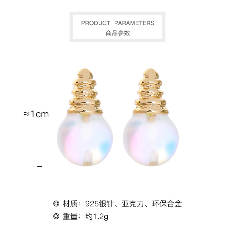 Korean S925 Silver Needle Earrings Temperament Wild Earrings Women Geometric Bright Light Bulb Earrings Wholesale display picture 15