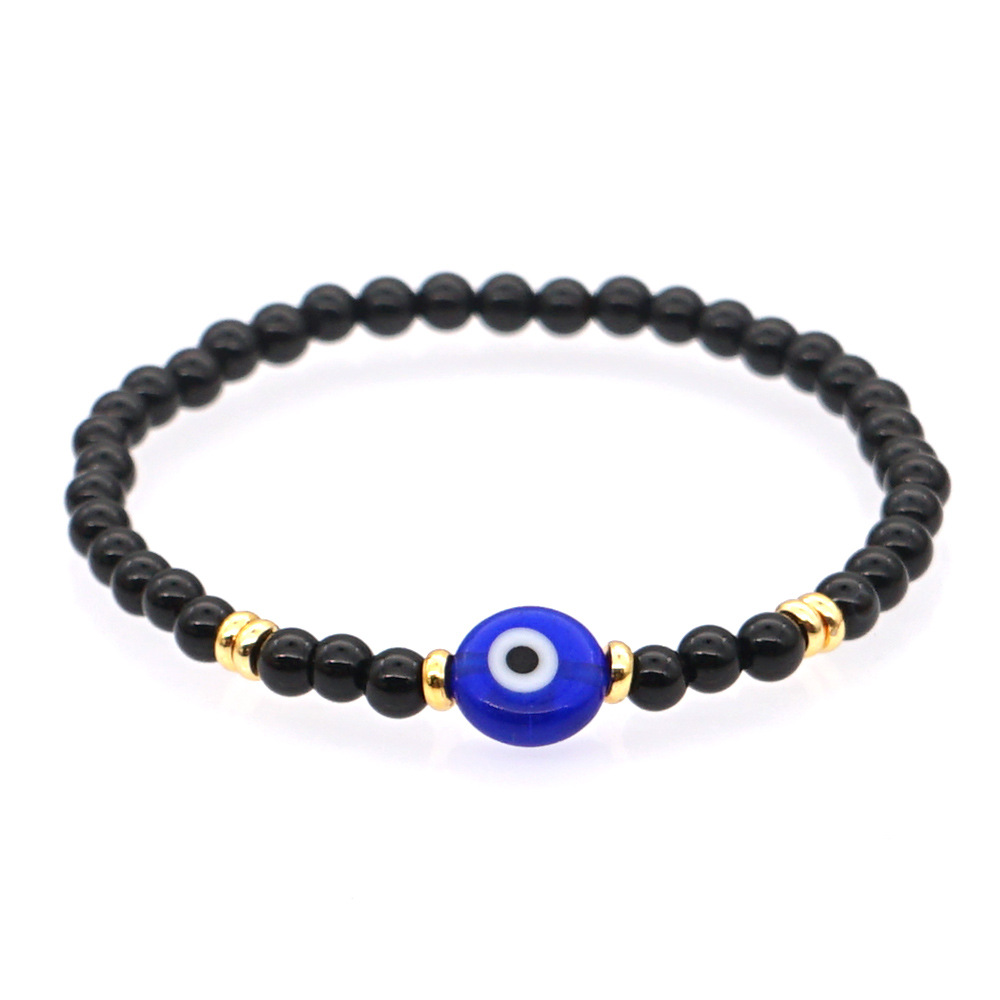 fashion semi-precious stones glazed demon eye bracelet